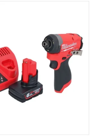 Clé à chocs sans fil Milwaukee M12 FID2-601 12 V 170 Nm 1/4" sans balai + 1x batterie 6,0 Ah + chargeur Produit De Marque