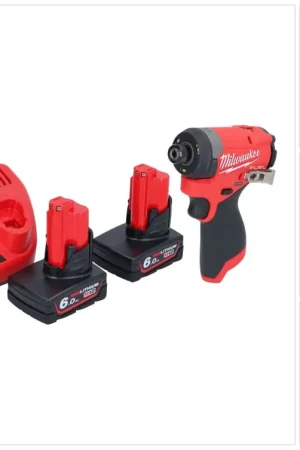 Offre Limitée Clé à chocs sans fil Milwaukee M12 FID2-602 12 V 170 Nm 1/4" brushless + 2x batteries 6,0 Ah + chargeur