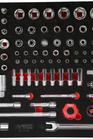Réduction KS TOOLS Jeu de clés à douille 1/4'' + 3/8'' + 1/2'' dans insert en mousse, 156 pcs ( 813.0156 )