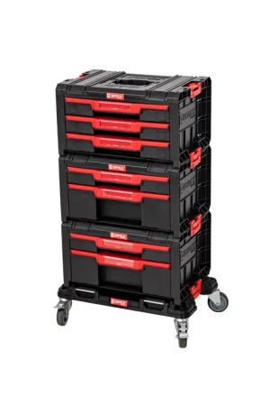 Offre Du Jour Qbrick System PRO Drawer Workshop Set 1 2.0 + 2x Drawer 2 Toolbox + 1x Drawer 3 Toolbox + planche à roulettes