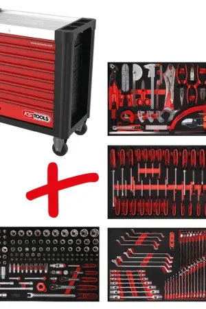 Affaire À Saisir KS TOOLS Composition pour servante d’atelier Performanceplus P25 avec 285 outils pour 4 tiroirs ( 825.4285 )