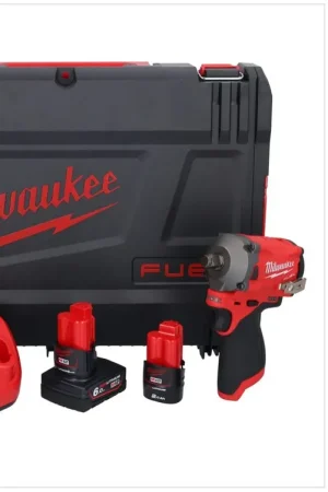 Clé à chocs sans fil Milwaukee M12 FIWF12-622X 12 V 339 Nm 1/2" brushless (4933464617) + 1x batterie 2,0 Ah + 1x batterie 6,0 Ah + chargeur + boîtier HD Pas Cher