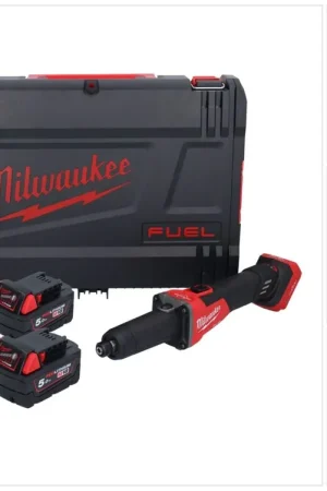 Meuleuse droite à batterie Milwaukee M18 FDGROVB-502X 18 V brushless (4933480956) + 2x batterie 5,0 Ah + chargeur + boîtier HD Usine Directe