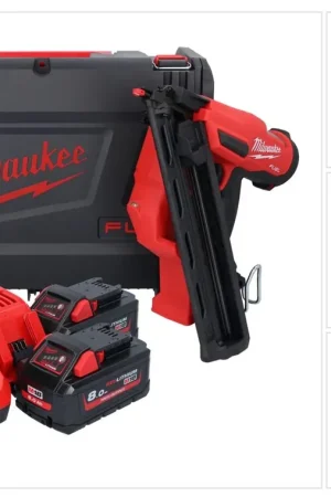 Cloueur à batterie Milwaukee M18 FN15GA-802X 18 V sans balais 32 - 64 mm + 2x batteries 8,0 Ah + chargeur + boîtier HD Offre Exclusive