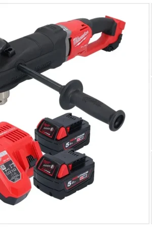 Milwaukee M18 FRAD2-502 perceuse d'angle sans fil 18 V 122 Nm Brushless + 2x batterie rechargeable 5,0 Ah + kit chargeur Prix Promo