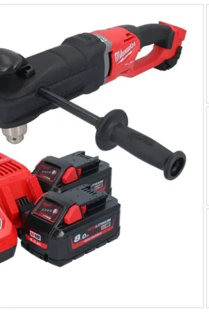 Haute Qualité Milwaukee M18 FRAD2-802 Perceuse d'angle sans fil 18 V 122 Nm Brushless + 2x batterie 8,0 Ah + chargeur