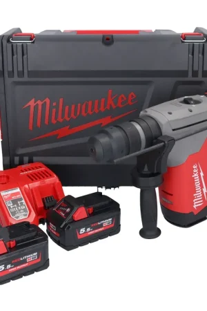 Marteau combiné à batterie Milwaukee M18 ONEFHPX-552X 18 V 5,0 J brushless (4933478496) + 2x batterie 5,5 Ah + chargeur + boîtier HD Nouvel Arrivage