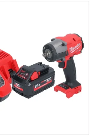 Nouvelle Collection Milwaukee M18 FMTIW2F38-551 Clé à choc sans fil 18 V 745 Nm 3/8'' Brushless + 1x batterie 5,5 Ah + chargeur