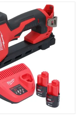 Quantité Limitée Milwaukee M12 BCST-202 Agrafeuse sans fil 12 V 19 x 25,4 mm + 2x batterie 2,0 Ah + chargeur
