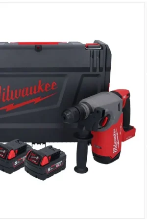 Milwaukee M18 ONEFHX-502X marteau combiné sans fil 18 V 2,5 J SDS-Plus Brushless + 2x batterie 5,0 Ah + chargeur + HD-Box Produit De Marque