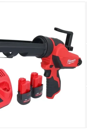 Milwaukee M12 PCG/310-252 Pompe à cartouche sans fil 12 V 310 ml + 2 batteries 2,5 Ah + chargeur Authentique