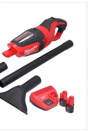 Remise Aspirateur à batterie Milwaukee M12 HV-202 12 V + 2x batteries 2,0 Ah + chargeur