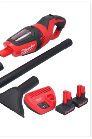 Aspirateur à batterie Milwaukee M12 HV-502 12 V + 2x batteries 5,0 Ah + chargeur Meilleur Prix