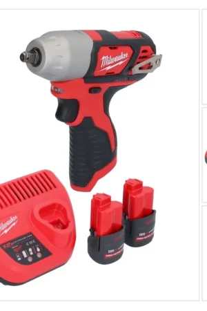 Milwaukee M12 BIW38-252 Clé à choc sans fil 12 V 135 Nm 3/8 + 2x batterie 2,5 Ah + chargeur Nouvelle Collection