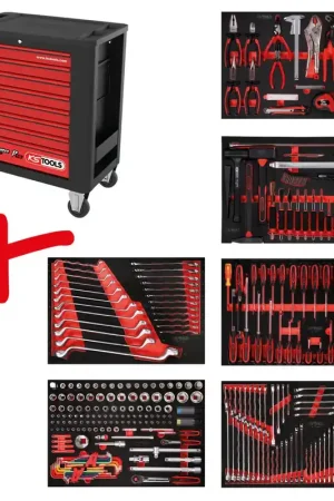 Dernière Chance KS TOOLS Composition pour servante d’atelier Performanceplus P15 avec 284 outils pour 6 tiroirs ( 815.6284 )