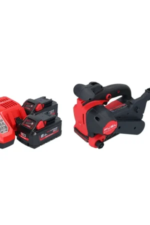 Milwaukee M18 FBTS75-802 Ponceuse à bande sans fil 18 V 75 x 457 mm Brushless + 2x batterie 8,0 Ah + chargeur Offre Exclusive
