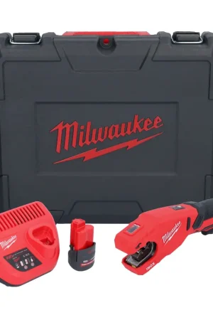 Coupe-tube en acier inoxydable sur batterie Milwaukee M12 PCSS-251C 12 V 12 - 28 mm + 1x batterie 2,5 Ah + chargeur + mallette Prix Promo