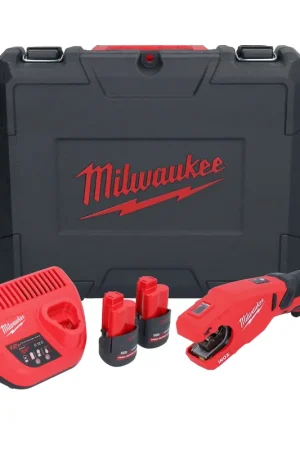 Coupe-tube en acier inoxydable sur batterie Milwaukee M12 PCSS-252C 12 V 12 - 28 mm + 2x batteries 2,5 Ah + chargeur + mallette Seulement Aujourd'hui