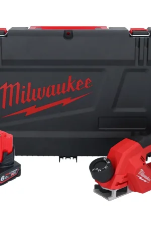 Top Vente Raboteuse sur batterie Milwaukee M12 BLP-601X 12 V 51 mm sans balais + 1x batterie 6,0 Ah + boîtier HD - sans chargeur