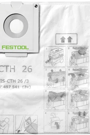 Quantité Limitée Festool FIS-CTH 26/3 Sac filtrant de sécurité 24 l classe de poussière H 6 pcs ( 2x 497541 ) pour CTH 26