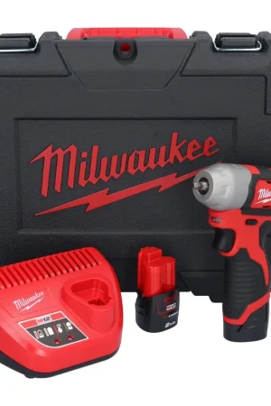 Paiement Sécurisé Milwaukee M12 BIW14-202C Clé à choc sans fil 12 V 50 Nm 1/4'' ( 4933443897 ) + 2x batterie 2,0 Ah + chargeur + coffret