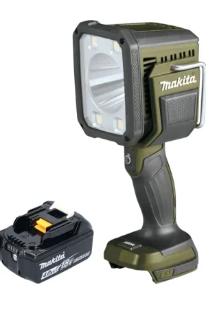 Makita DML 812 M1 Projecteur portatif sans fil 18 V 1250 lm LED Olive Grn Outdoor Adventure Edition spéciale + 1x batterie 4,0 Ah - sans chargeur Seulement Aujourd'hui