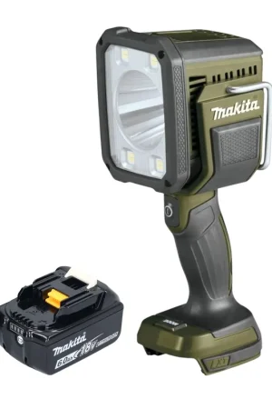 Makita DML 812 G1 Projecteur portatif sans fil 18 V 1250 lm LED Olive Grn Outdoor Adventure Edition spéciale + 1x batterie 6,0 Ah - sans chargeur Nouveauté