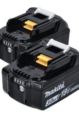 Makita BL1830B Batterie 3,0Ah / 3000mAh Li-Ion 18V aven témoin de charge LED intégré - 2 pcs (2x 197599-5) Vente Directe