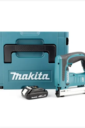 Soldes Makita DST 221 Y1J Agrafeuse sans fil 18 V Li-Ion + Batterie BL 1815 N + Coffret MAKPAC