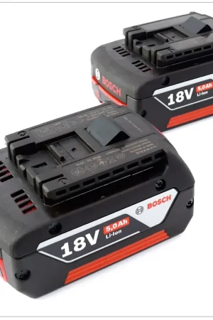 Produit De Marque Bosch Set de batterie 18V: 2x Batteries GBA 5,0Ah 18V Li-Ion (2607337069)