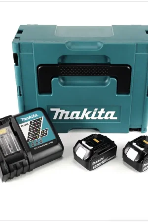 Jusqu'à Épuisement Des Stocks Makita Power Source Kit Li 18V + 2x Batteries BL1850B 5,0Ah + Chargeur DC18RC ( 197624-2 ) + C offret Makpac