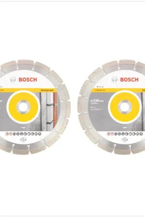 Authentique Bosch Disque à tronçonner diamanté Standard Universal 230 mm, Prise de béton 22,23 mm 2 pcs. ( 2608615065 )