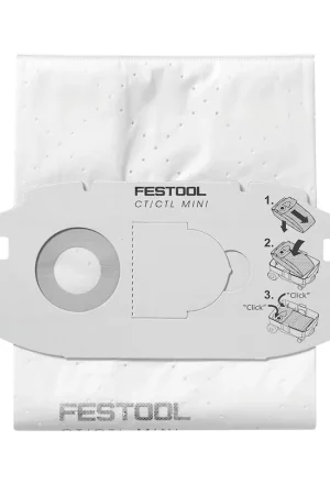 Achat Immédiat Festool SELFCLEAN SC-FIS-CT MIDI/5 Sac filtre - 5 pcs. (498411)