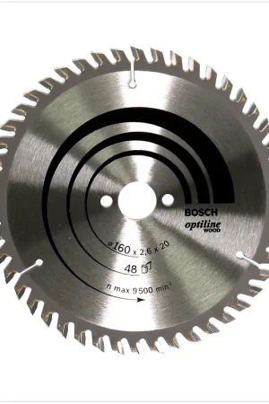 Bosch Lame de scie circulaire Optiline Wood OP WO H 160x20-48 160 mm 48 Dents ( 2608640732 ) Offre Exclusive