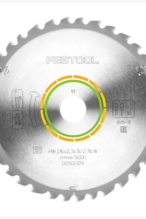 Festool Lame de scie circulaire universelle HW 216 x 30 x 2,3 mm W36 216 mm 36 dents ( 500124 ) Vente Flash