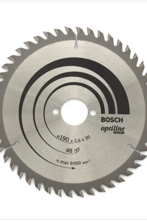 Bosch Lame de scie circulaire Optiline Wood OP WO H 190x30-48 190 mm 48 Dents ( 2608640617 ) Prix Bas