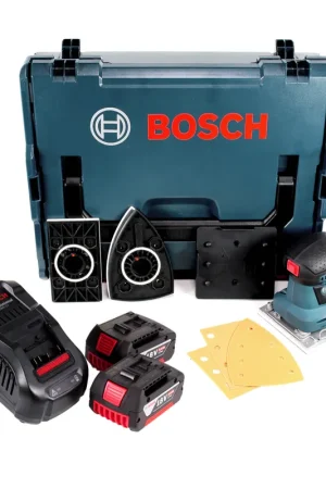 Authentique Bosch GSS 18V-10 Ponceuse vibrante sans fil 18V + 2x batterie 5,0Ah + chargeur + L-Boxx