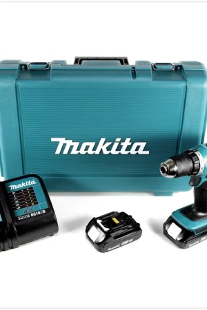 Promotion Saisonnière Makita DDF 453 SYE 18 V Perceuse visseuse sans fil avec boîtier inclus 2 x BL1815 1,5 Ah Batteries + DC 18 SD Chargeur