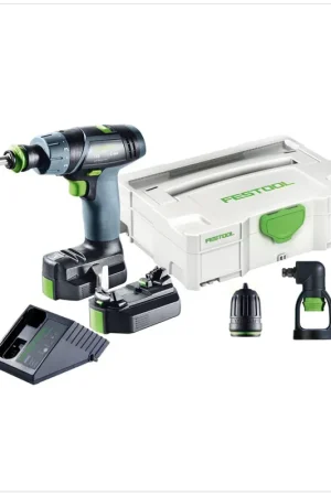Festool TXS Li 2,6 Set Perceuse-visseuse sans fil avec boîtier Systainer + 2x Batteries 2,6 Ah BP XS + Chargeur MXC + Renvoi d'Angle XS ( 564510 ) Petit Prix