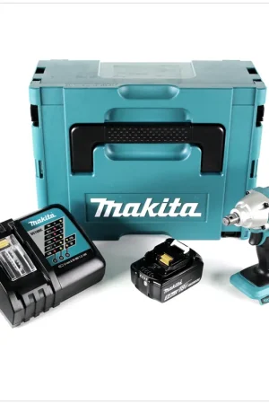 Makita DTW 190 RT1J 18V Li-Ion Boulonneuse à chocs sans fil + Coffret de transport Makpac + 1x Batterie BL 1850 5,0 Ah + Chargeur rapide DC 18 RC Offre Exclusive