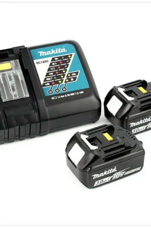 Makita Power Set Chargeur rapide DC 18 RC + 2x Batteries BL 1830 3 Ah 18 V Prix Cassé