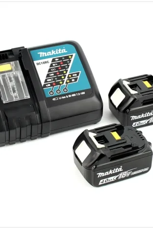 Makita Power Set Chargeur rapide DC 18 RC + 2x Batteries BL 1840 4 Ah 18 V Produit De Marque