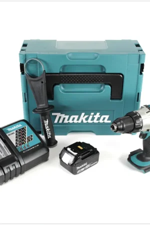 Makita DDF 451 RF1J Perceuse visseuse sans fil, 18V 80Nm + 1x Batterie 3,0Ah + Chargeur + Makpac Produit De Marque