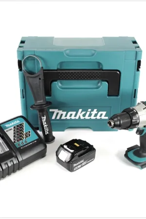 Makita DDF 451 RT1J Perceuse visseuse sans fil, 18V 80Nm + 1x Batterie 5,0Ah + Chargeur + Makpac Vente Directe