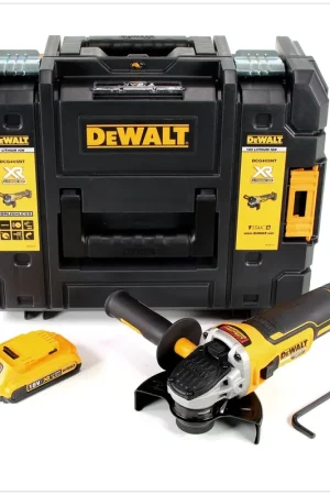DeWalt DCG 405 18 V 125 mm Meuleuse sans fil Brushless avec boîtier TStak + 1x Batterie 2 Ah - sans Chargeur Soldes