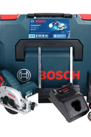 Bosch GKS 12V-26 Professional Scie circulaire sans fil 85mm avec boîtier L-Boxx + 2x Batteries GBA 3,0 Ah +Chargeur GAL 1230 CV Affaire À Saisir