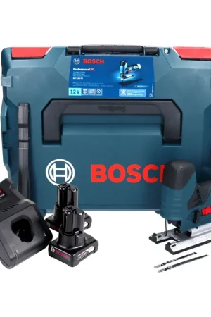 Produit De Marque Bosch GST 12V-70 Professional Scie sauteuse sans fil avec boîtier L-Boxx + 2x Batteries GBA 12 V 6 Ah + Chargeur GAL 1230