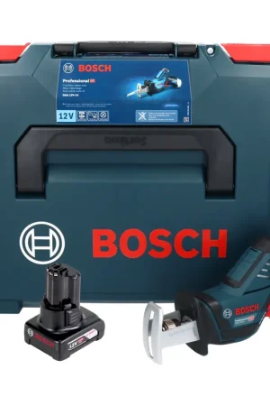 Bosch GSA 12V-14 Li-Ion Professional Scie sabre sans fil avec boîtier L-Boxx + 1x Batterie GBA 12 V 6,0 Ah - sans Chargeur Bon Marché
