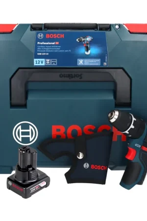 Acheter En Ligne Bosch GSB 12V-15 Professional Perceuse-visseuse à percussion sans fil 12 V 30 Nm + 1x batterie 6,0 Ah + L-Boxx - sans chargeur