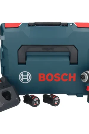 Dernière Chance Bosch GDR 12V-105 Professional Visseuse à chocs sans fil + Boîtier L-Boxx + 2x Batteries GBA 12 V 3,0 Ah + Chargeur GAL 1230
